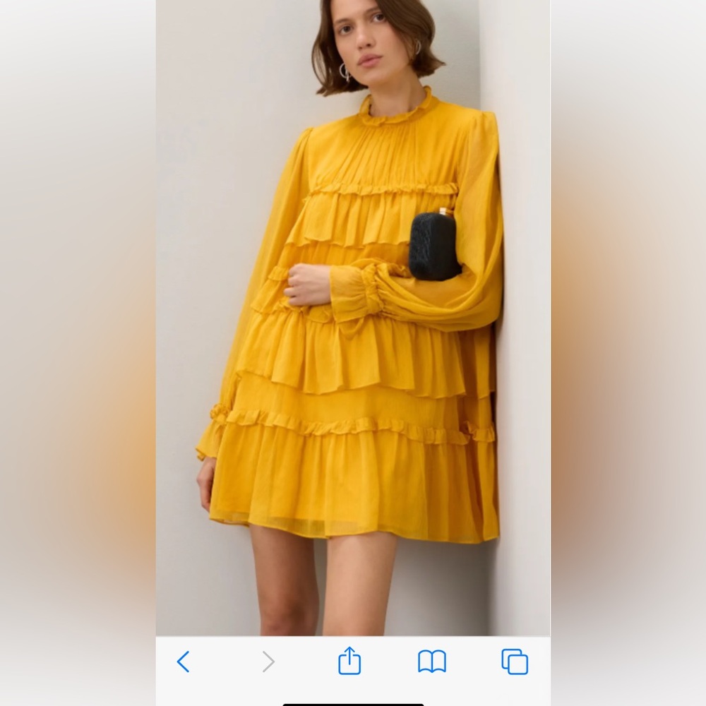Chic Yellow Ruffled Dress - Picture 7 of 7